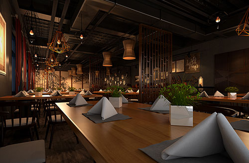 鄂州简约大气中式风格餐厅设计装修效果图