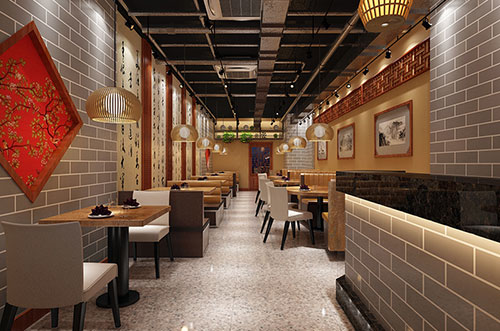 鄂州传统中式餐厅餐馆装修设计效果图