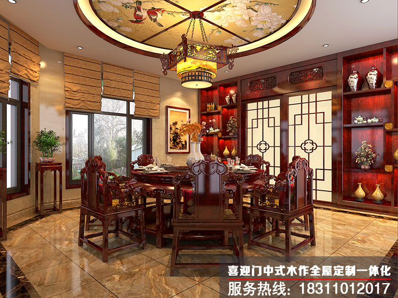 中式别墅餐厅设计效果图