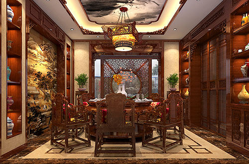 鄂州温馨雅致的古典中式家庭装修设计效果图